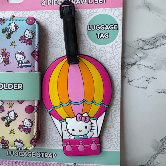 Sanrio Hello Kitty Passport Holder, Luggage Tag, Luggage Strap Gift Travel Set - Picture 3 of 5